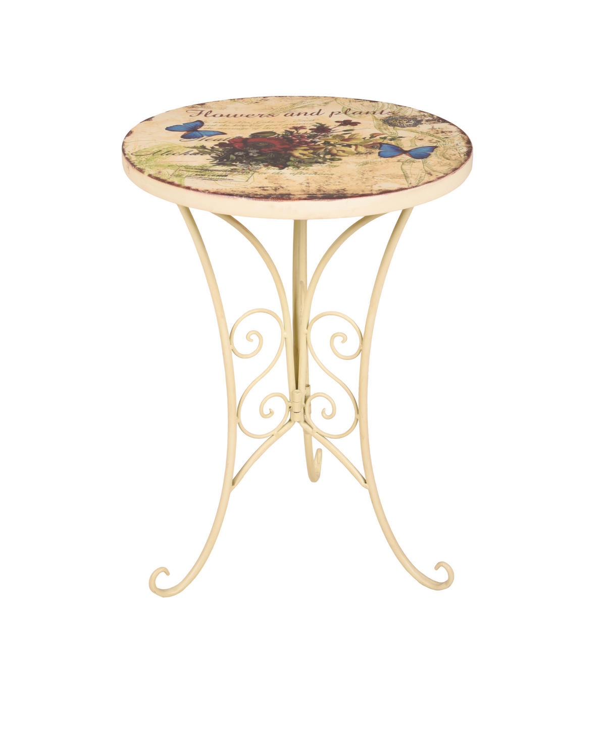 GARTENBEISTELLTISCH 38/53/38 cm Metall  - Beige, Basics, Metall (38/53/38cm) - Gardenson