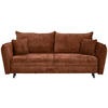 SCHLAFSOFA Chenille Terracotta  - Terracotta/Schwarz, KONVENTIONELL, Holz/Textil (238/99/108cm) - Carryhome