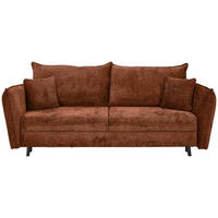 SCHLAFSOFA Chenille Terracotta  - Terracotta/Schwarz, KONVENTIONELL, Holz/Textil (238/99/108cm) - Carryhome