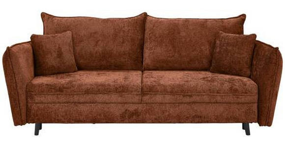 SCHLAFSOFA in Chenille Terracotta - Terracotta/Schwarz, KONVENTIONELL, Holz/Textil (238/99/108cm) - Carryhome