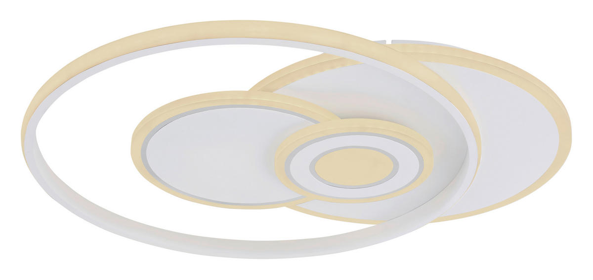 LED-DECKENLEUCHTE RODERICK 54,5/46/6 cm   - Chromfarben/Opal, Design, Kunststoff/Metall (54,5/46/6cm) - Globo
