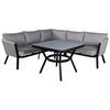 LOUNGEGARNITUR Aluminium  - Schwarz/Grau, KONVENTIONELL, Textil/Metall - Gardenson