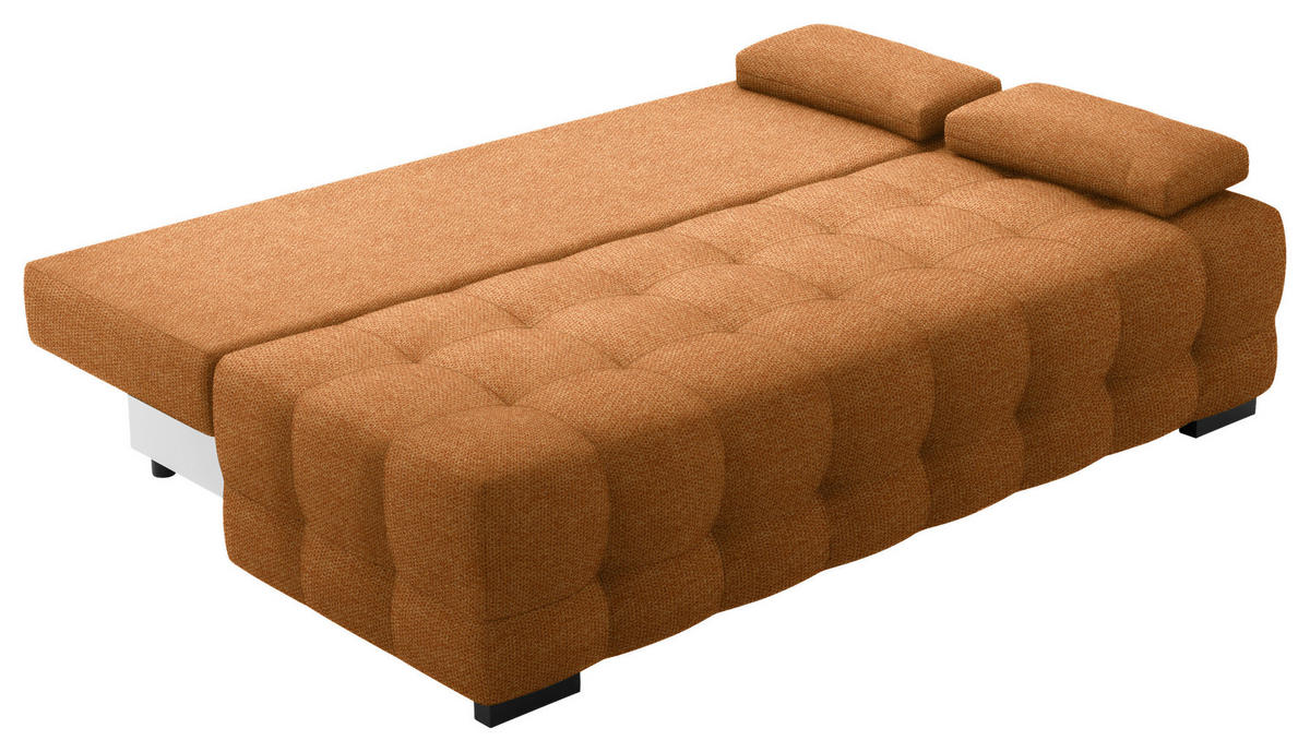 SCHLAFSOFA Struktur Currygelb  - Currygelb/Schwarz, KONVENTIONELL, Kunststoff/Textil (209/96/100cm) - Stylife