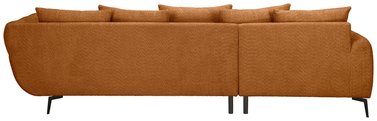 ECKSOFA Kupferfarben Bouclé Zierkissen, Rückenkissen, Rücken echt  - Schwarz/Kupferfarben, MODERN, Textil/Metall (217/318cm) - Carryhome
