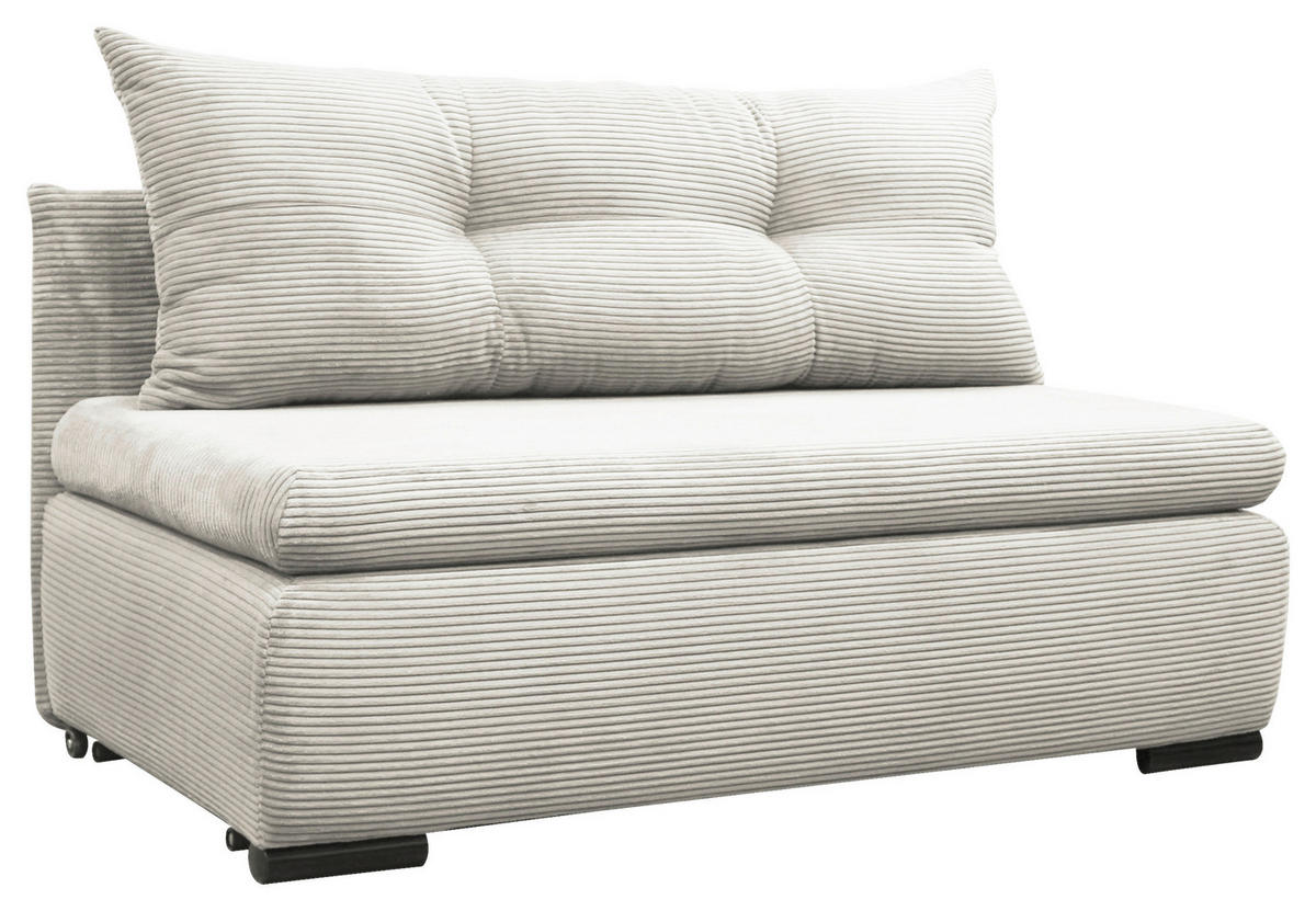 SCHLAFSOFA  mit Liegefunktion Cord Weiß  - Schwarz/Weiß, Design, Kunststoff/Textil (154/93/85cm) - MID.YOU