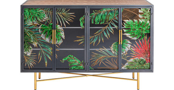 SIDEBOARD 135/95/38 cm  - Goldfarben/Multicolor, Design, Glas/Holz (135/95/38cm) - Ambia Home