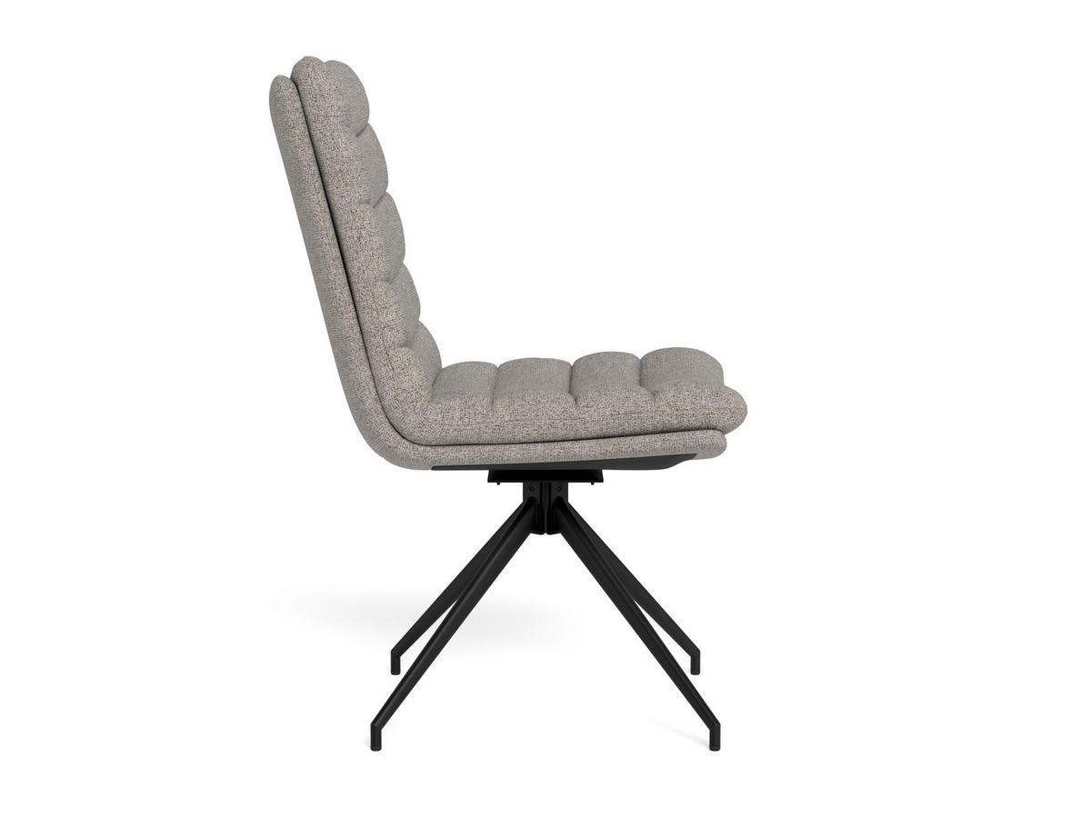 STUHL   Bouclé  - Hellgrau/Schwarz, MODERN, Textil/Metall (50,5/96,5/65cm) - MID.YOU