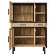 HIGHBOARD  in 100/140/45 cm  - Schwarz/Akaziefarben, LIFESTYLE, Glas/Holz (100/140/45cm) - Landscape