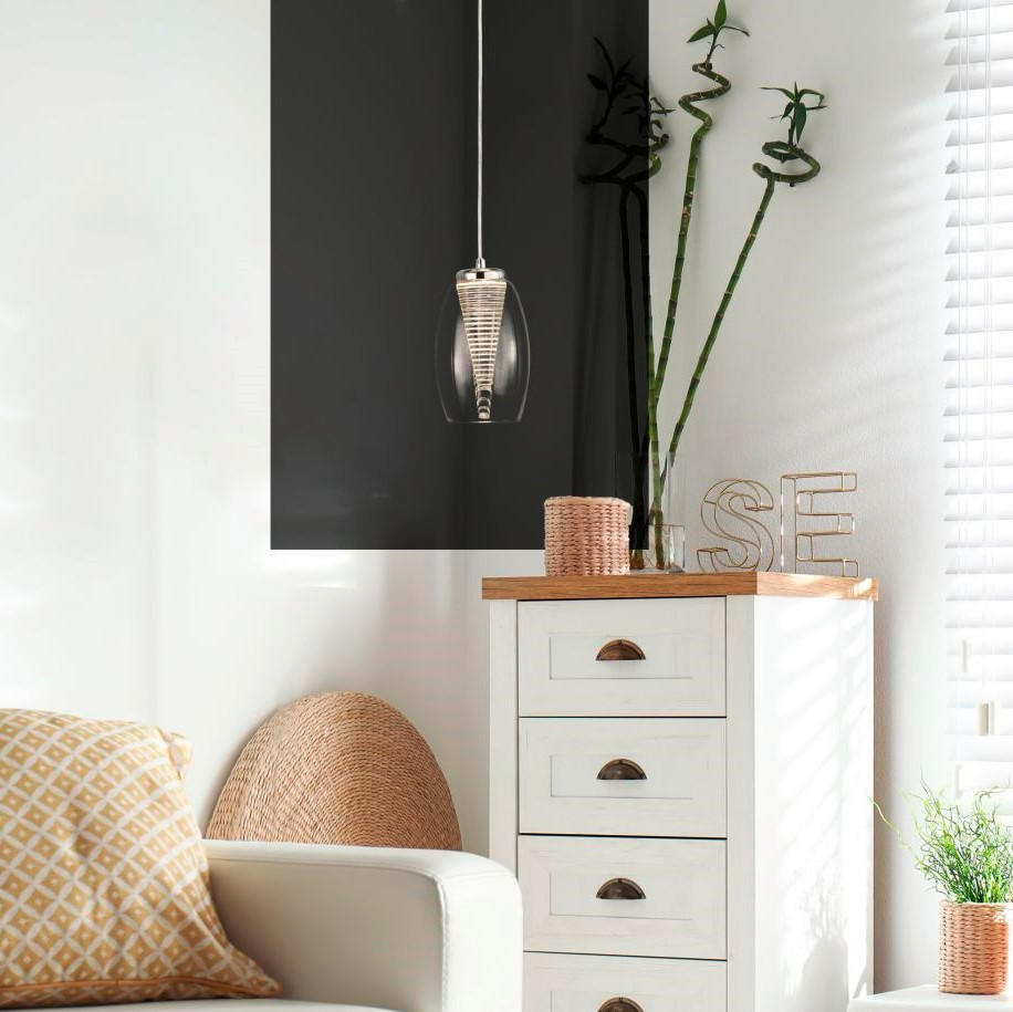 LED-HÄNGLAMPA Cyclone 11,5/120 cm  - Basics, metall/glas (11,5/120cm)