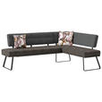 ECKBANK 225/169 cm  in Schwarz, Dunkelgrau  - Dunkelgrau/Schwarz, Design, Textil/Metall (225/169cm) - Dieter Knoll