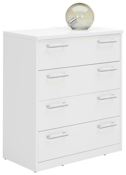 KOMMODE 72/84/36 cm in Weiss - Weiss/Silberfarben, Konventionell, Holzwerkstoff/Kunststoff (72/84/36cm) - Xora