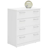 KOMMODE 72/84/36 cm  in Weiss  - Weiss/Silberfarben, Konventionell, Holzwerkstoff/Kunststoff (72/84/36cm) - Xora