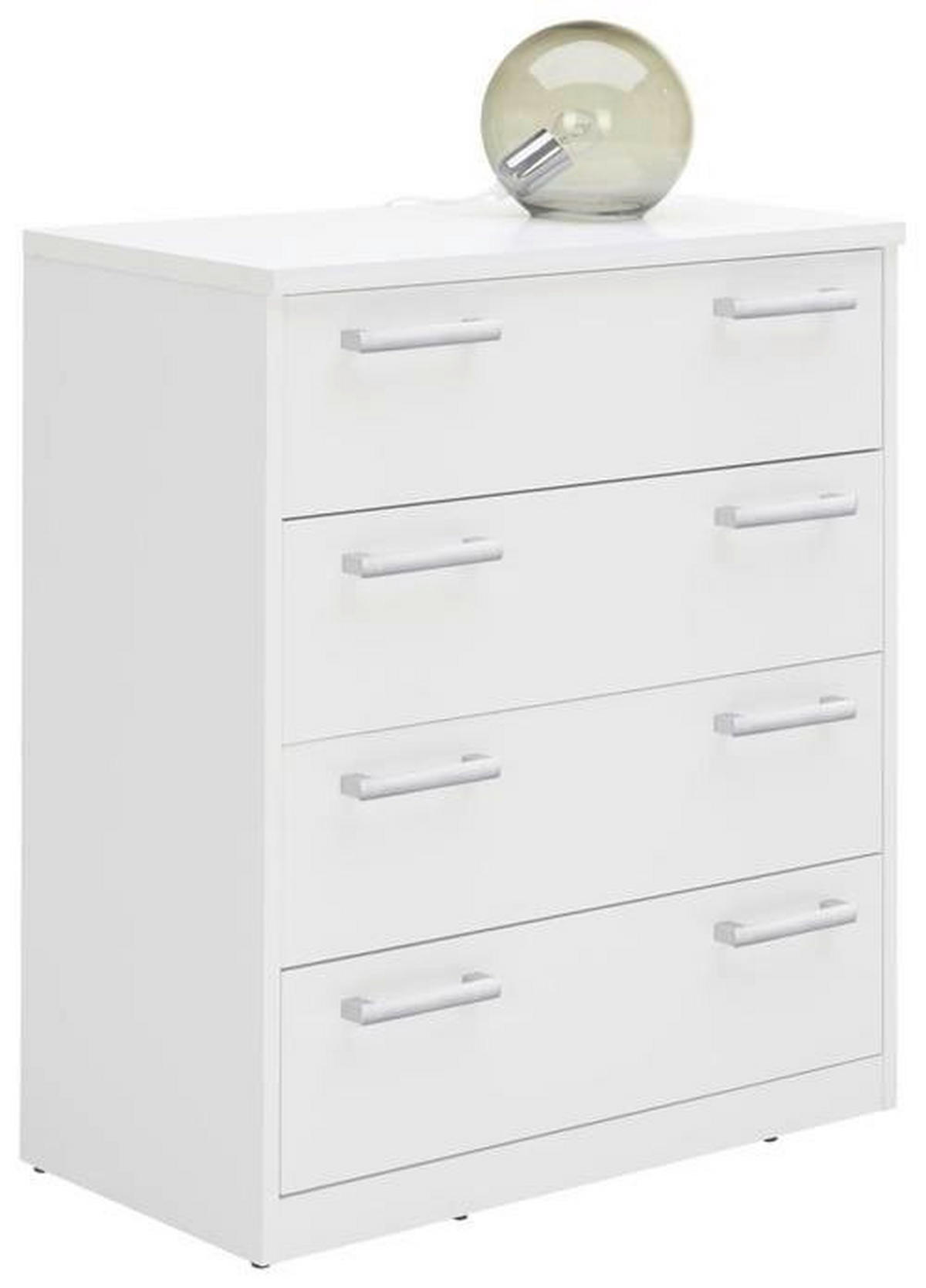 KOMMODE 72/84/36 cm  in Weiss  - Weiss/Silberfarben, Konventionell, Holzwerkstoff/Kunststoff (72/84/36cm) - Xora