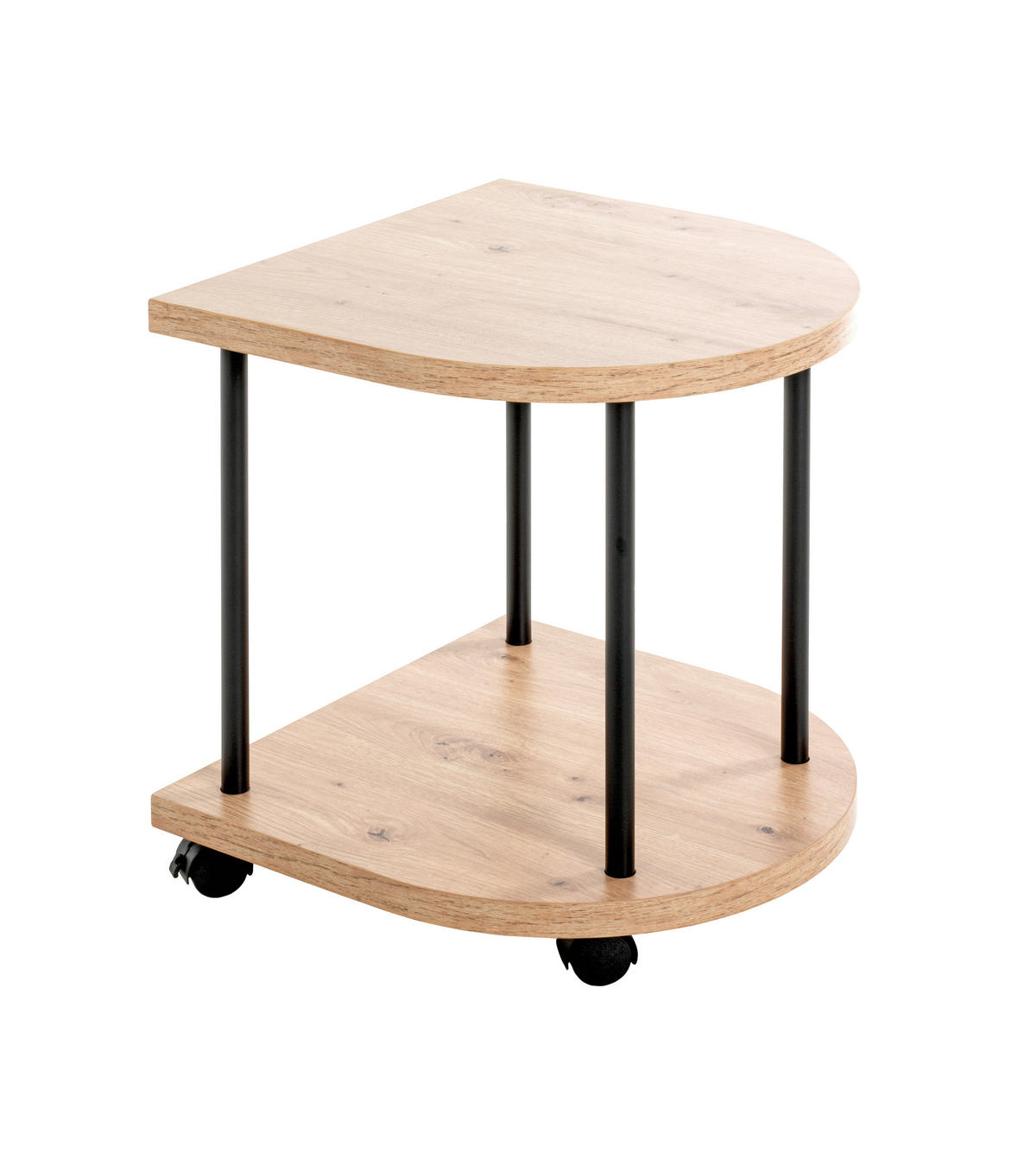 BEISTELLTISCH in Metall, Holzwerkstoff 40/40/45 cm  - Eichefarben/Schwarz, Trend, Holzwerkstoff/Metall (40/40/45cm)