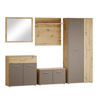 GARDEROBE - Anthrazit/Eiche Artisan, Design, Glas/Holzwerkstoff (260/190/35cm) - MID.YOU