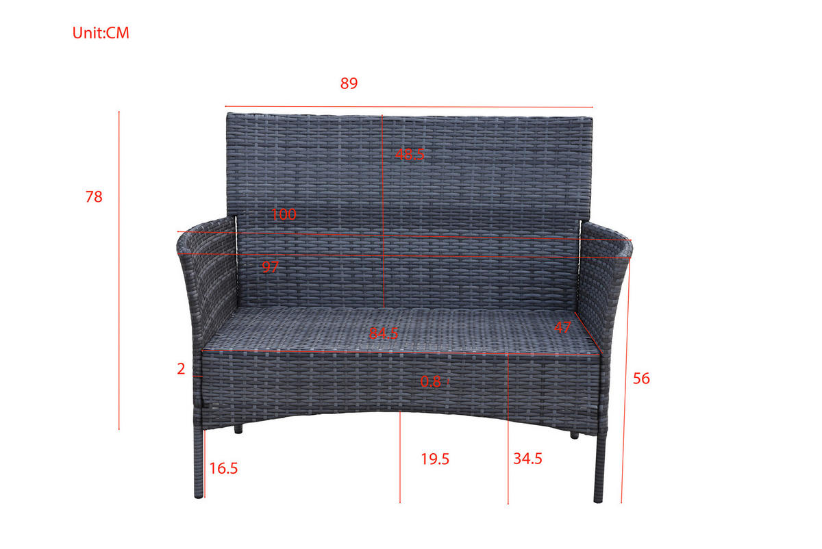 VRTNI SET       krem barve, siva, črna    - siva/črna, Basics, umetna masa/steklo - Ambia Garden