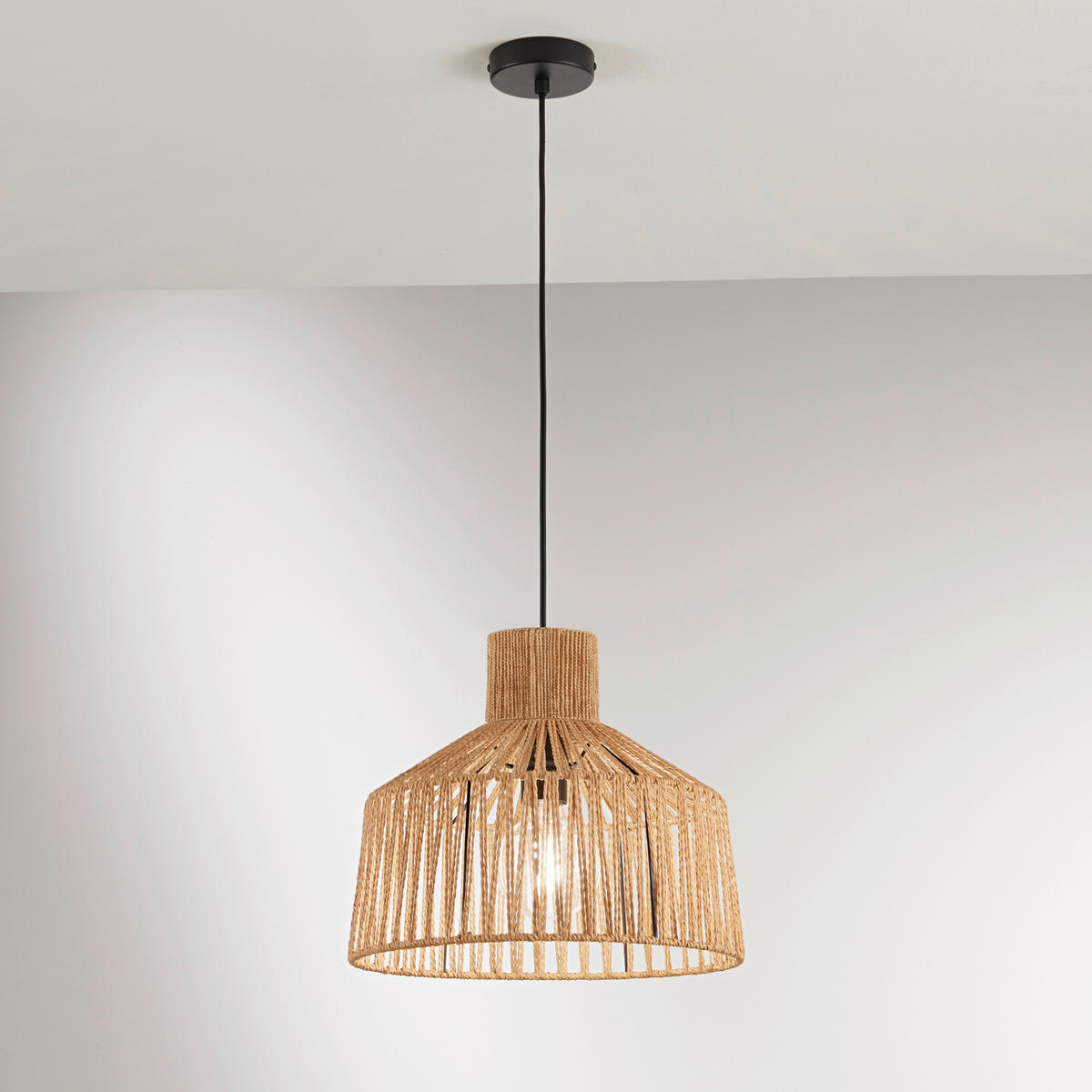 HÄNGELEUCHTE Luce Ambiente e Design 35/12/183,50 cm   - Schwarz, Natur, Papier/Metall (35/12/183,50cm)