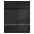 SCHWEBETÜRENSCHRANK 162/223/68 cm 2-türig Grau, Schwarz  - Schwarz/Grau, KONVENTIONELL, Glas/Holzwerkstoff (162/223/68cm) - Novel