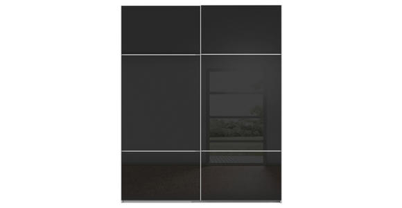 SCHWEBETÜRENSCHRANK 162/223/68 cm 2-türig Grau, Schwarz - Schwarz/Grau, KONVENTIONELL, Glas/Holzwerkstoff (162/223/68cm) - Novel