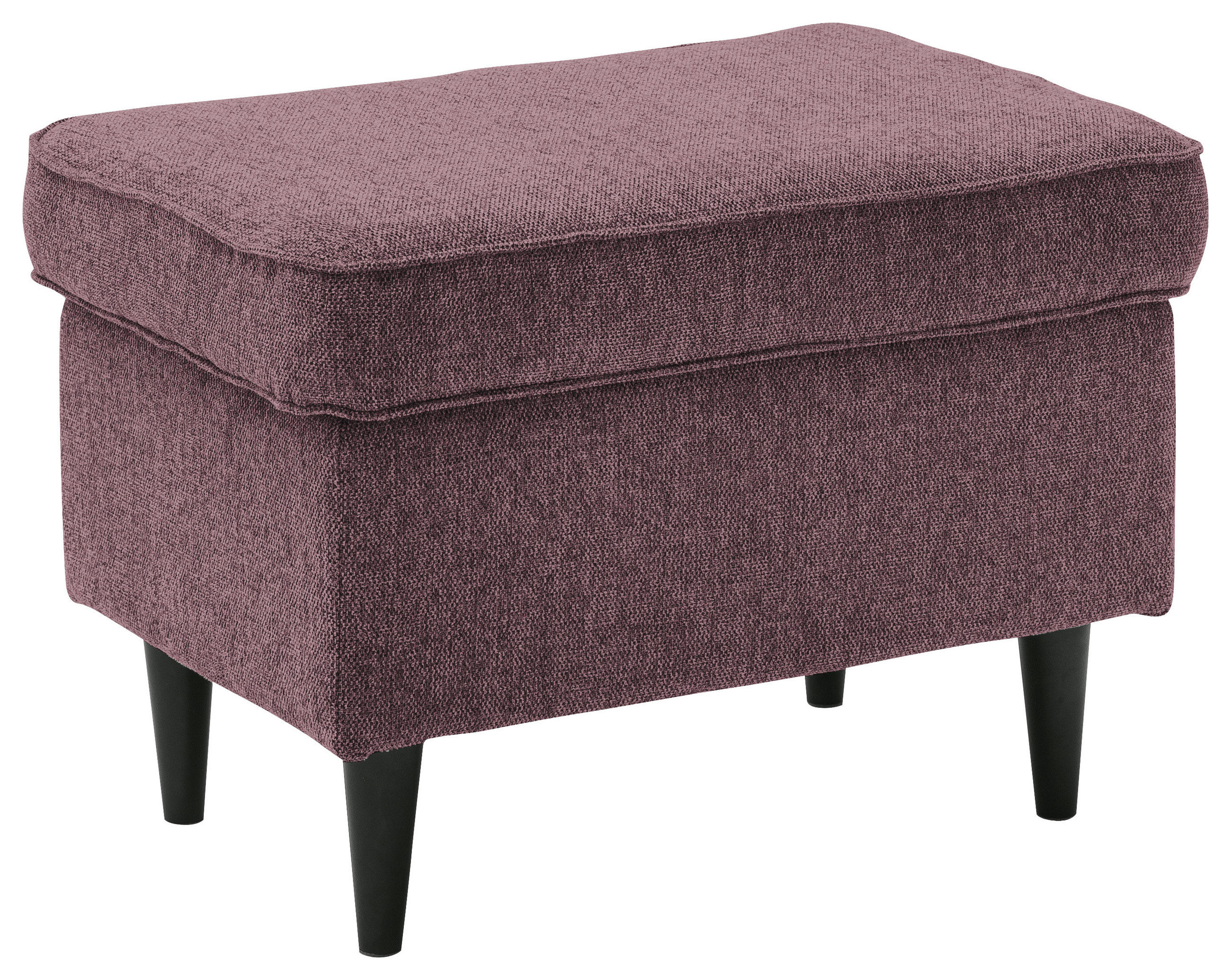 HOCKER Webstoff Aubergine  - Aubergine/Schwarz, Basics, Textil (63/43/42cm) - MID.YOU