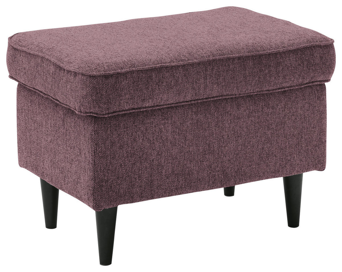 HOCKER Webstoff Aubergine  - Aubergine/Schwarz, Basics, Textil (63/43/42cm) - MID.YOU