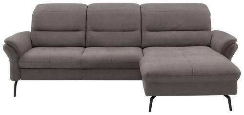 ECKSOFA in Flachgewebe Hellgrau  - Hellgrau/Schwarz, Konventionell, Textil/Metall (260/181cm) - Beldomo Speed