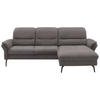ECKSOFA in Flachgewebe Hellgrau  - Hellgrau/Schwarz, Konventionell, Textil/Metall (260/181cm) - Beldomo Speed