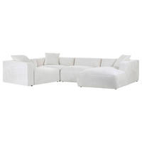 WOHNLANDSCHAFT in Chenille Creme  - Creme/Schwarz, Modern, Kunststoff/Textil (225/356/178cm) - Carryhome