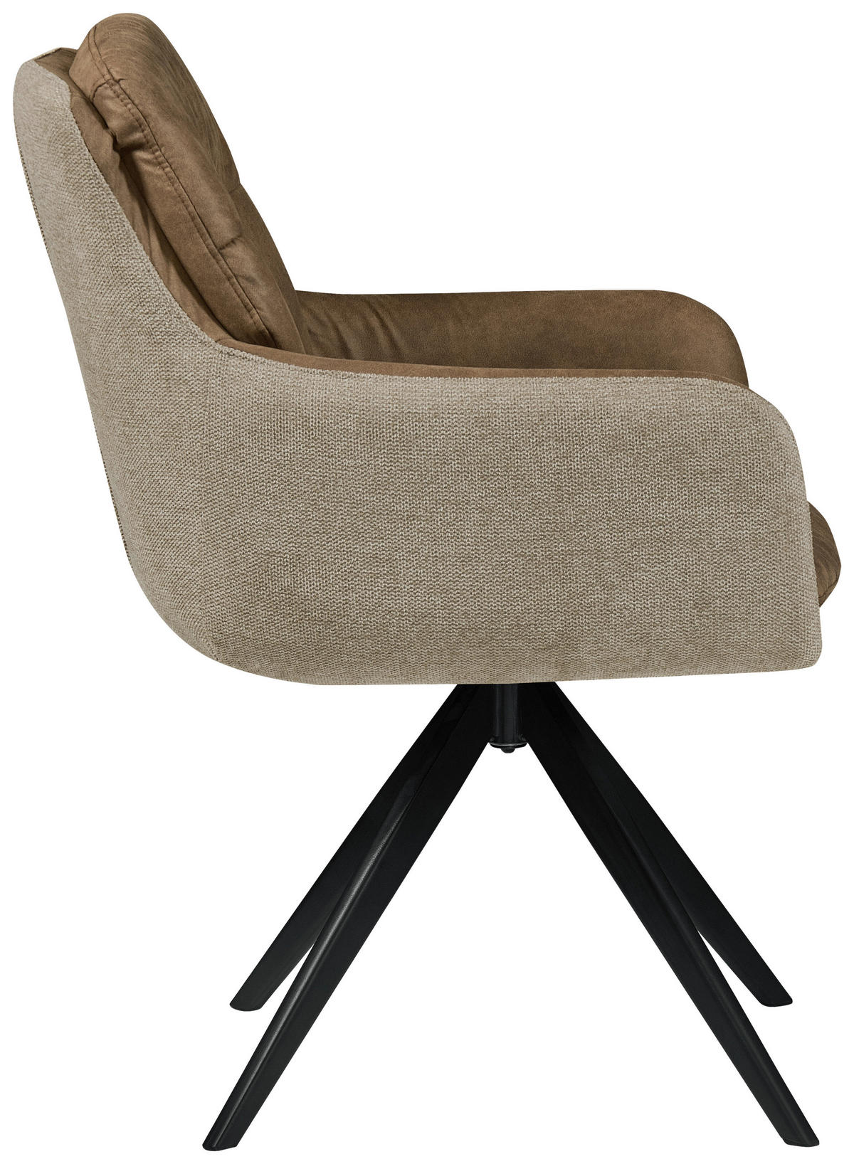 STOLIČKA S PODRÚČKAMI, kožený vzhľad, textilný výplet, hnedá - hnedá/čierna, Modern, kov/textil (57/87/64,5cm) - MID.YOU