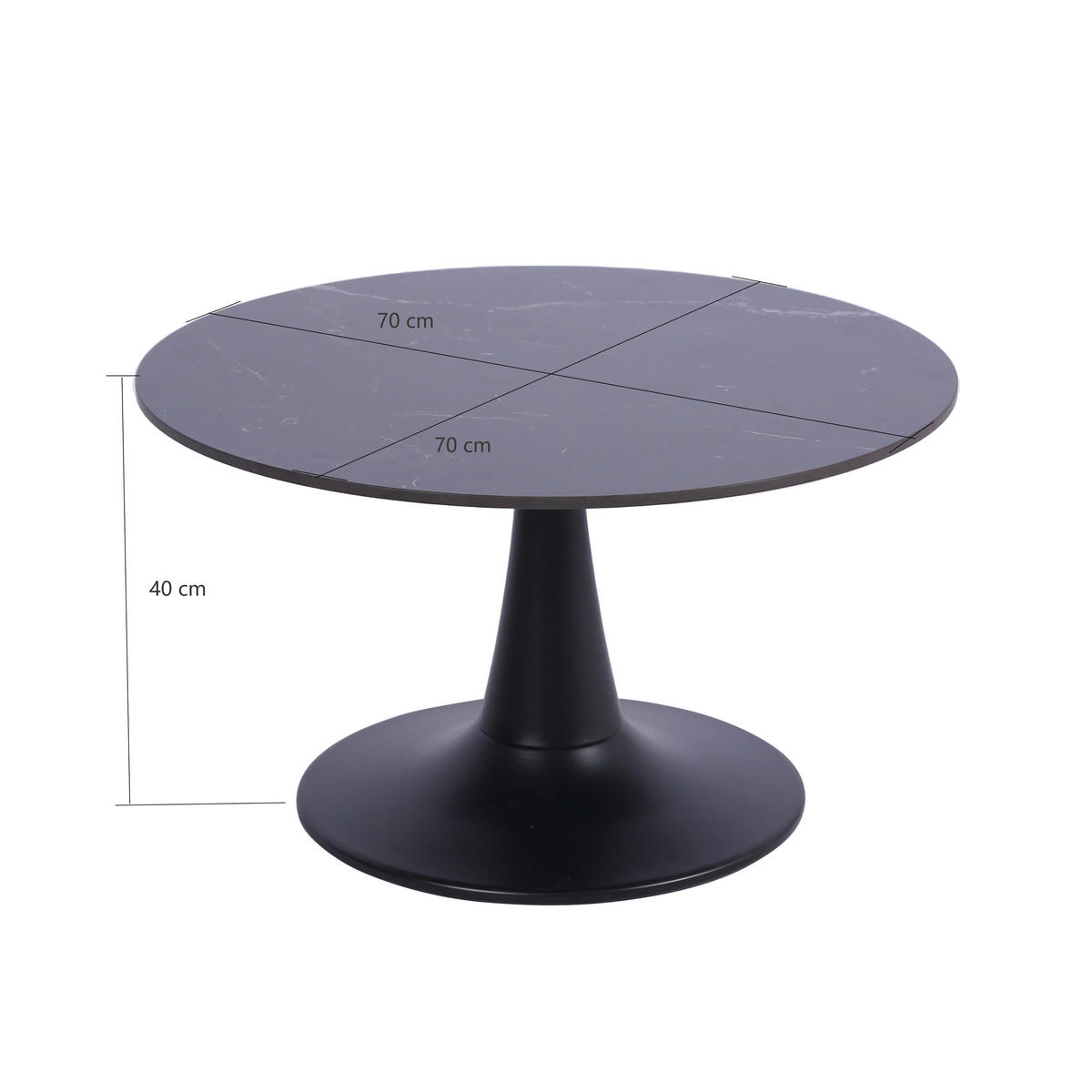 KONFERENČNÍ STOLEK, černá, kov, keramika, 70/70/40 cm - černá, Basics, kov/keramika (70/70/40cm) - Stylife