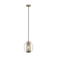 ZÁVESNÉ SVIETIDLO, 21.6/33.6 cm  - strieborná, Design, kov/sklo (21.6/33.6cm) - Elstead Lighting