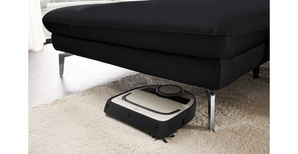 ECKSOFA in Echtleder Anthrazit 157/325 cm - Anthrazit/Schwarz, Design, Leder/Metall (157/325cm) - Dieter Knoll