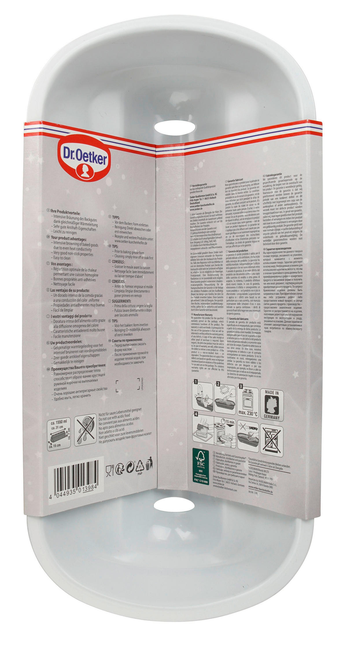 BACKFORM - Weiß, Basics, Metall (15/31cm) - Dr.Oetker