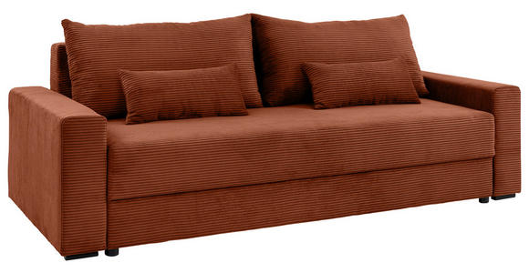 SCHLAFSOFA in Cord Kupferfarben  - Schwarz/Kupferfarben, KONVENTIONELL, Kunststoff/Textil (233/92/108cm) - Carryhome