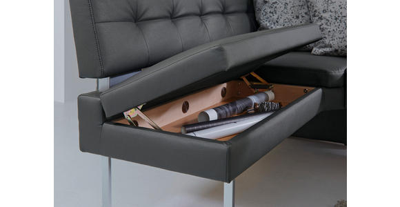 ECKBANK 200/158 cm in Grau, Edelstahlfarben - Edelstahlfarben/Grau, Design, Textil/Metall (200/158cm) - Dieter Knoll