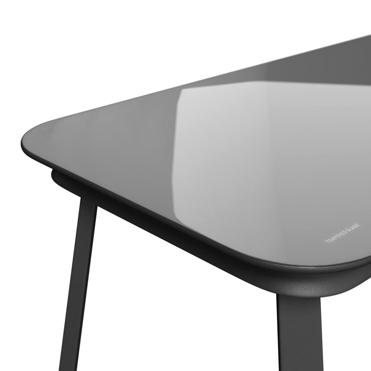 LOUNGEGARNITUR Aluminium  - Anthrazit/Schwarz, MODERN, Glas/Textil (125/74/74cm) - Ambia Garden