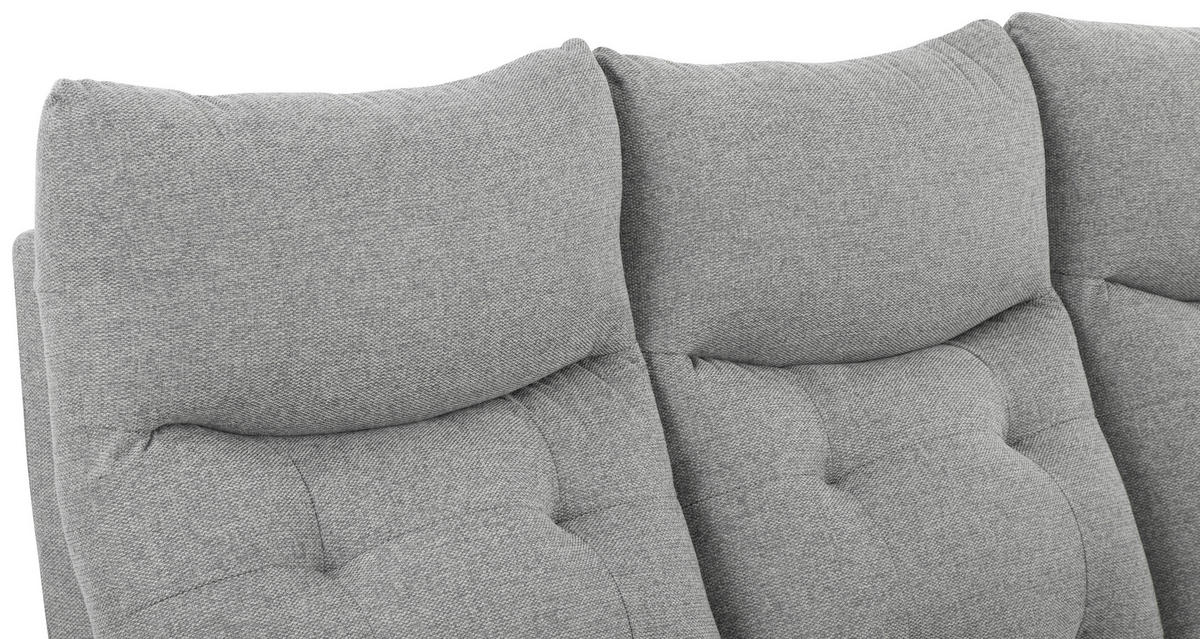 SITZGARNITUR Mikrofaser Grau  - Schwarz/Grau, Design, Textil/Metall - Livetastic