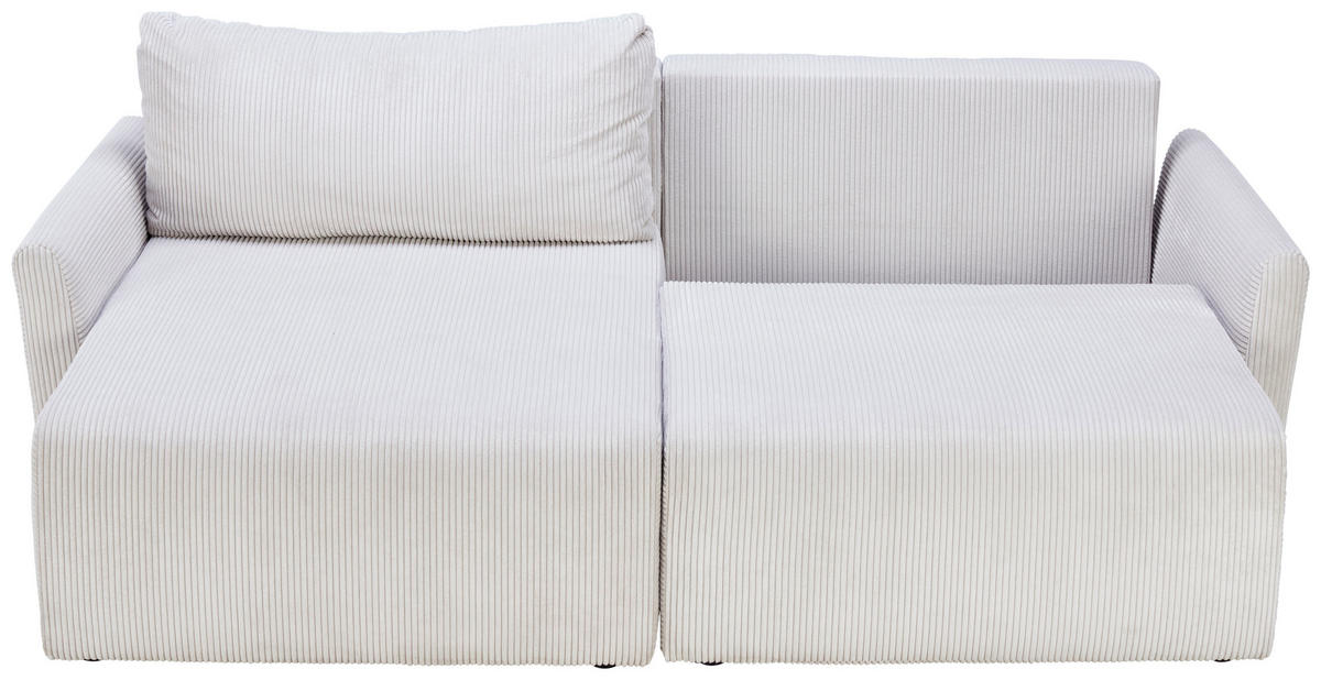ECKSOFA in Cord Weiss  - Weiss/Schwarz, Konventionell, Kunststoff/Textil (228/146cm) - MID.YOU
