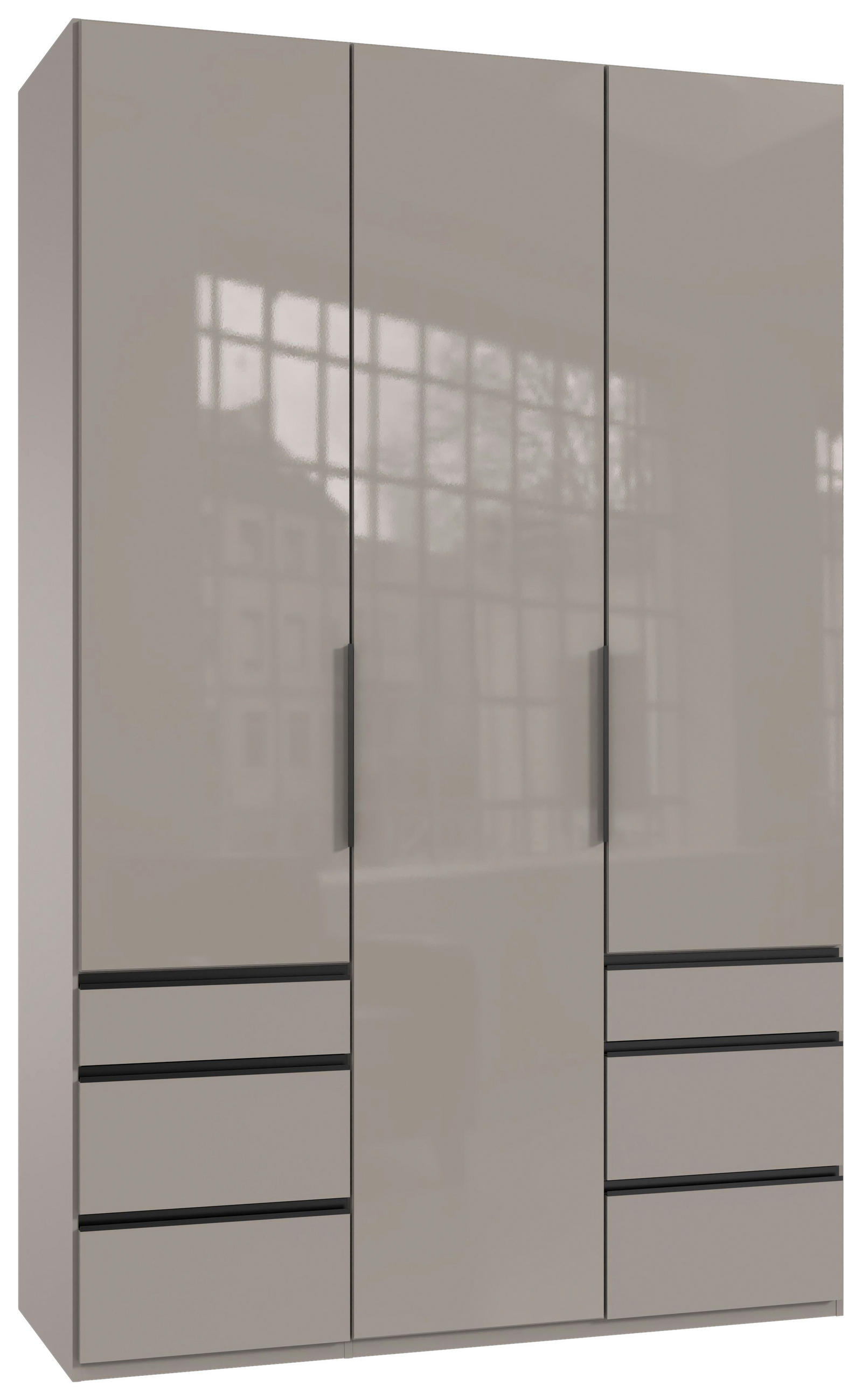 DREHTÜRENSCHRANK  in Sahara  - Schwarz/Sahara, KONVENTIONELL, Glas/Holzwerkstoff (150/236/58cm) - Hom`in