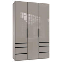 DREHTÜRENSCHRANK in Sahara  - Schwarz/Sahara, Konventionell, Glas/Holzwerkstoff (150/236/58cm) - Hom`in