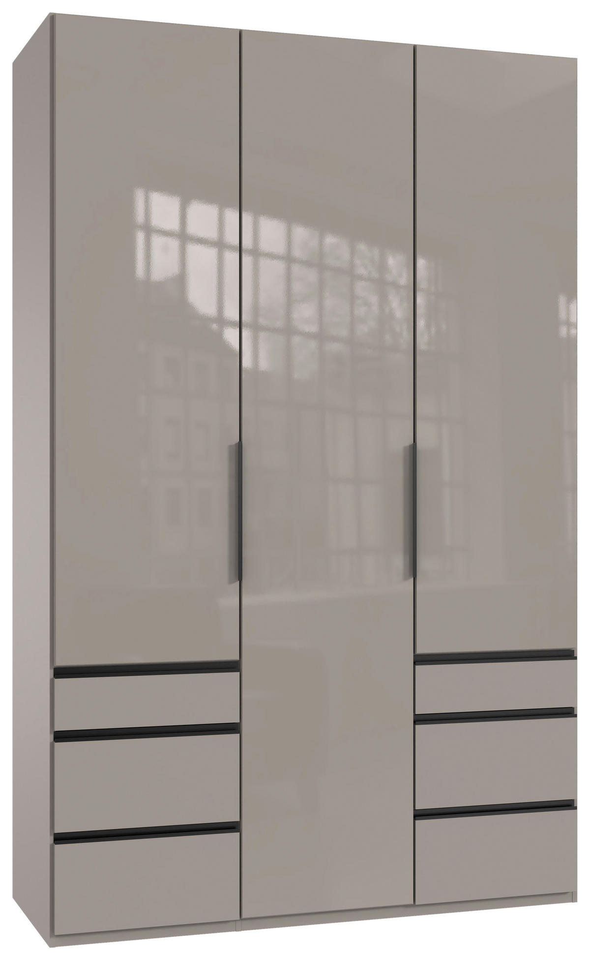 DREHTÜRENSCHRANK in Sahara  - Schwarz/Sahara, Konventionell, Glas/Holzwerkstoff (150/236/58cm) - Hom`in