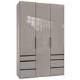 DREHTÜRENSCHRANK  in Sahara  - Schwarz/Sahara, KONVENTIONELL, Glas/Holzwerkstoff (150/236/58cm) - Hom`in