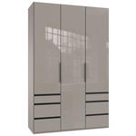 DREHTÜRENSCHRANK  in Sahara  - Schwarz/Sahara, KONVENTIONELL, Glas/Holzwerkstoff (150/236/58cm) - Hom`in