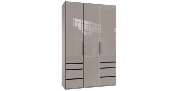 DREHTÜRENSCHRANK in Sahara - Schwarz/Sahara, KONVENTIONELL, Glas/Holzwerkstoff (150/236/58cm) - Hom`in