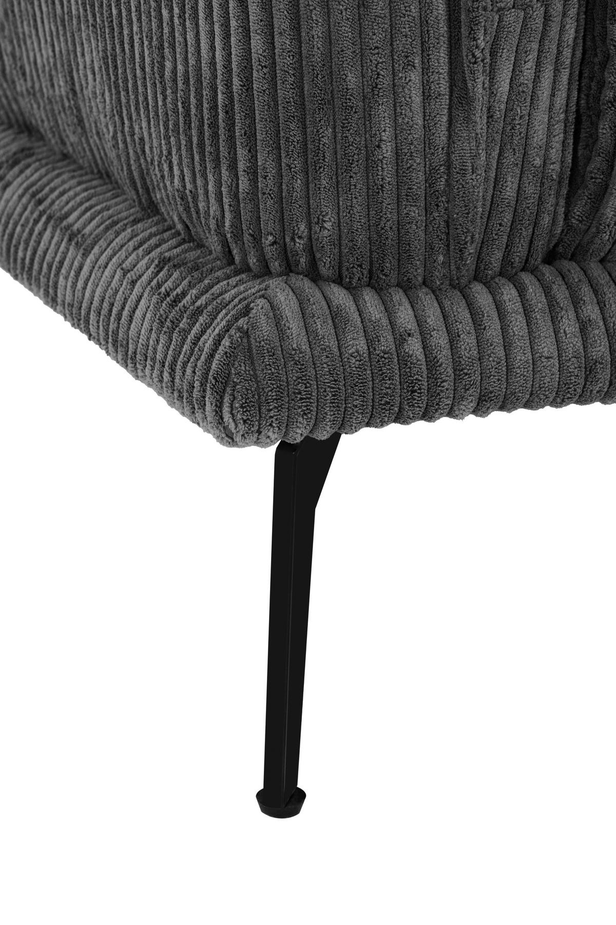 HÁROMÜLÉSES KANAPÉ textil szürke  - fekete/szürke, Design, textil/fém (260/81/89cm) - Livetastic