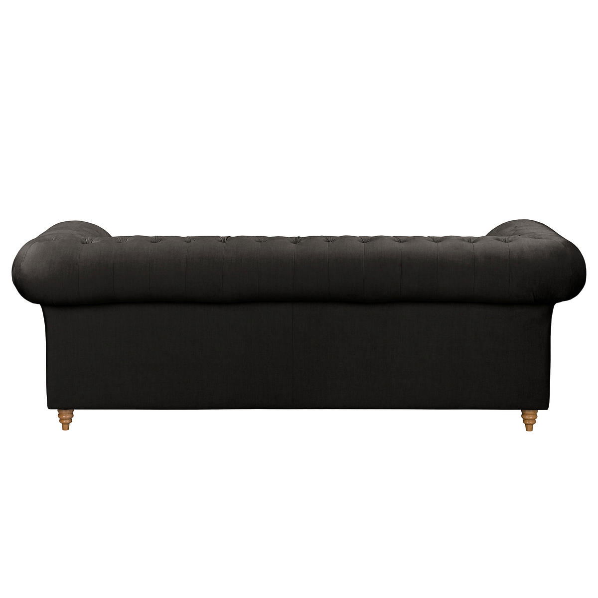 3-SITZER-SOFA Mikrofaser Anthrazit  - Anthrazit/Braun, Design, Holz/Textil (218/75/91cm) - P & B