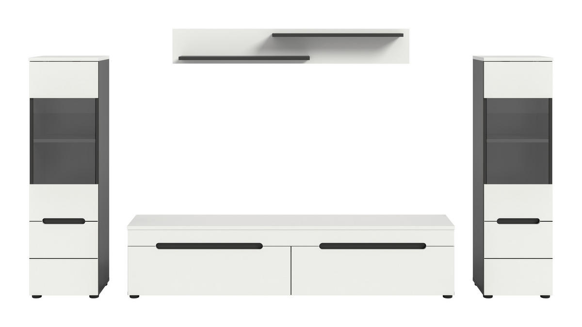 OBÝVACIA STENA biela - čierna/biela, Design, kompozitné drevo/plast (272/141/33cm) - Livetastic