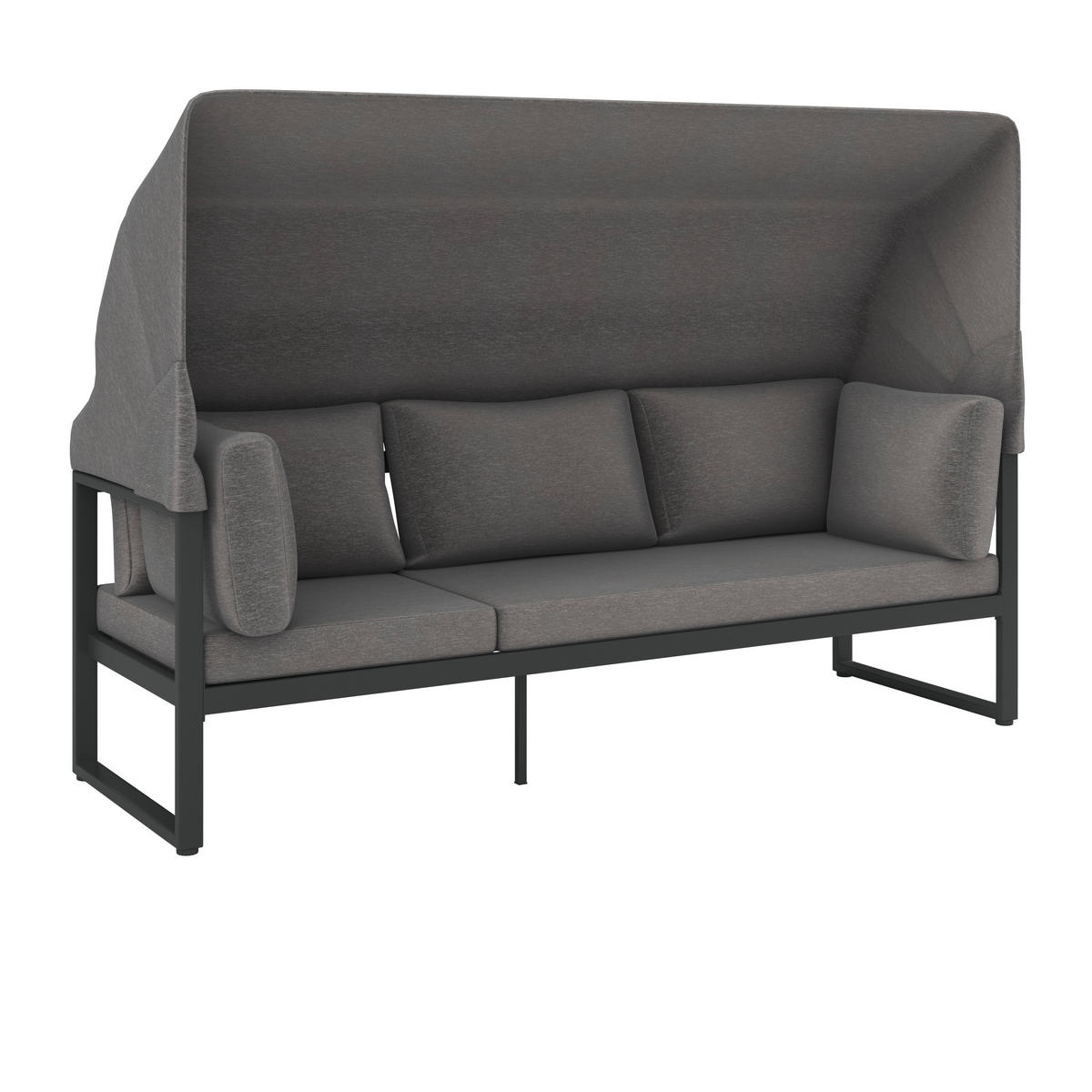 JEDÁLENSKÁ TERASOVÁ SÚPRAVA 4-dielne, kov, sklo, textil - sivá/antracitová, Modern, kov/textil (213/67/70cm) - Ambia Garden