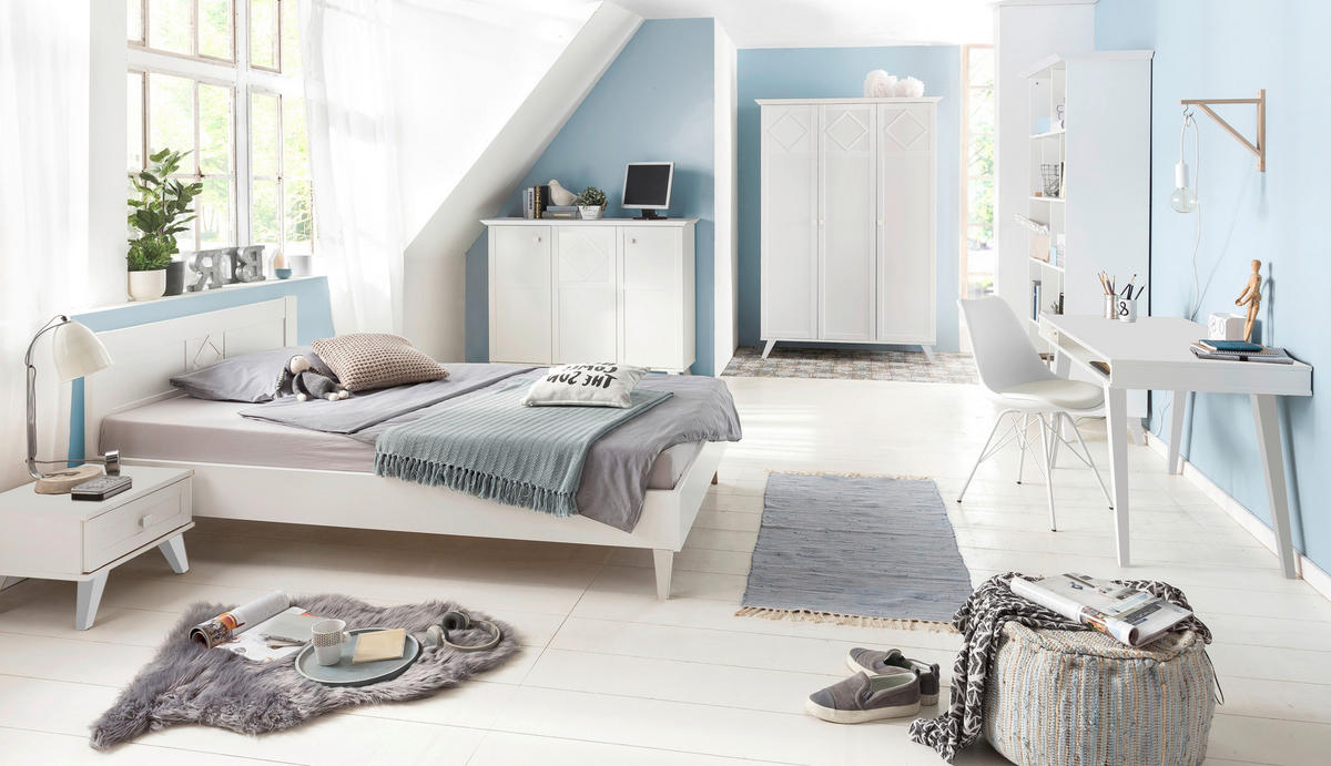 SÄNG 140/200 cm  i vit   - vit, Modern, trämaterial (140/200cm) - Livetastic