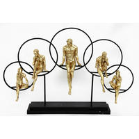 Sculptură - auriu/negru, Basics, plastic/metal (54/53/12cm)